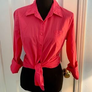 Hot Pink Button Down Shirt - GAP